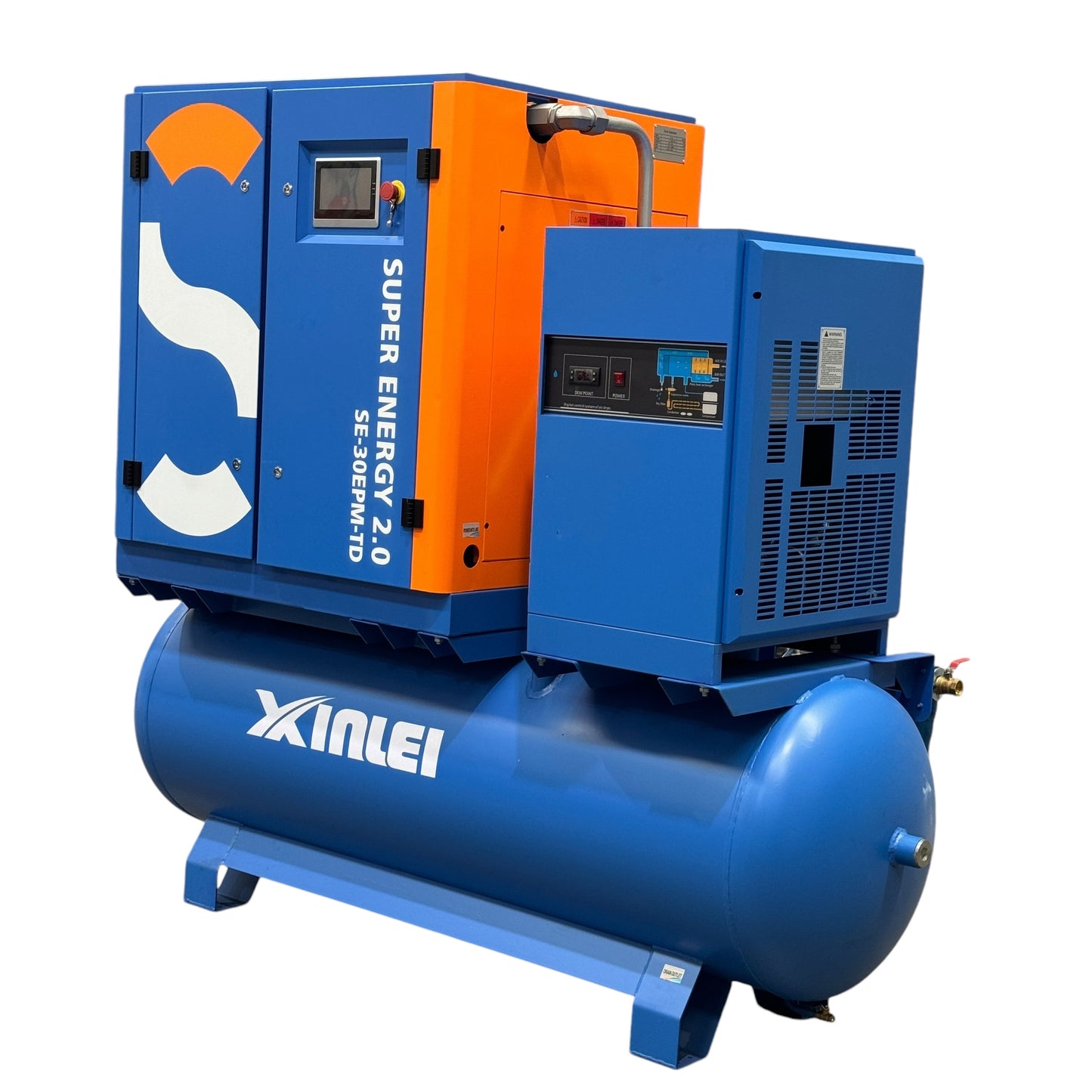 22kw Variable Speed Rotary Screw Air Compressor with Dryer and Tank 30HP